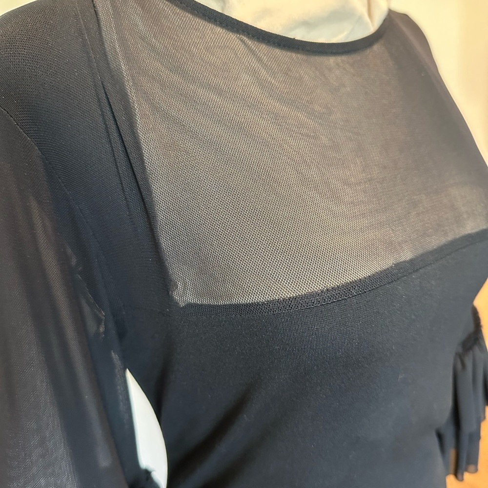 Lulu's Black Mesh Detail Top